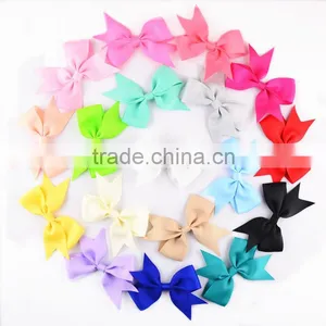 Grosgrain Ribbon Silk Bow With Hair Clips in 27colors - Cheap Children Girl Hair Accessories Handmade Bowknots thumbnail-3