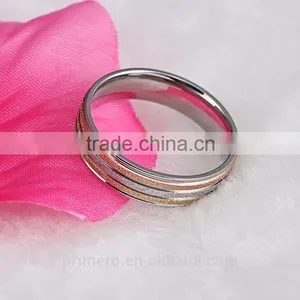5MM Width Matte 3 Color Ring For Women Girls Gift With Korean Style Fashion Gold Designs Jewelry thumbnail-2