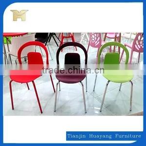 Outdoor Armless Plastic Stacking Chair Cheap Chairs HYH-9122 thumbnail-2