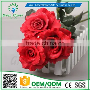 Greenflower 2016 Wholesale Handscrafts Real Touch Latex PU China Artificial Flowers Big Rose for Wedding Decoration Occation thumbnail-4