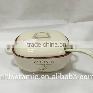 Stocked Small Ceramic Porcelain Soup Tureen With Lid thumbnail-4