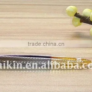 Plated Gun's Black Tweezers With Gold-plating Slanted Tip thumbnail-1