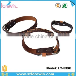 New Pet Supplies PVC Leather Custom Dog Collars 3D Star Pattern thumbnail-2