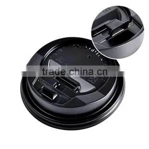 High Quality 8oz Black Plastic Lids With Button for Coffee Cups thumbnail-3