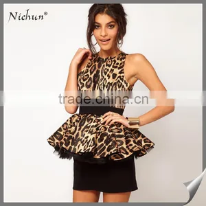 Party Wear High Quality Puffy Leopard Printed Prom Dresses Design thumbnail-1