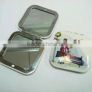 Fashionable Square Cosmetic Mirror/Make-up Mirror/Compact Mirror Metal Pocket Mirror Aluminum Purse Mirror thumbnail-1