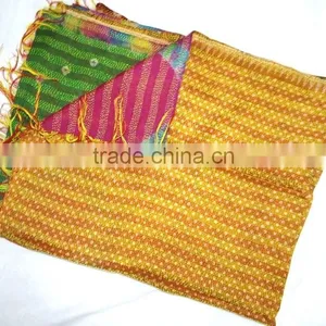 Handmade Scarve Shawl Reversible Silk Kantha Shawl thumbnail-2
