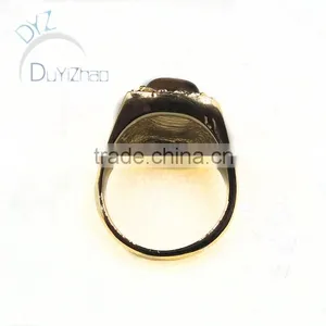 Mens Gold Ring With Tiger Eyes thumbnail-4