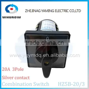 Combination Switch HZ5B-20/3 Silver Contact Ui 380V Ith20A 3 Poles 3positons(1-0-2) Cam Rotary Universal Changeover Switch thumbnail-4