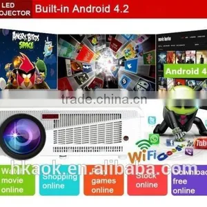4500 Lumens Built-in Android 4.2.2 Portable Mini DLP Digital 3D Projector Android Projector Full HD Home Cinema 1080p Proyector thumbnail-1