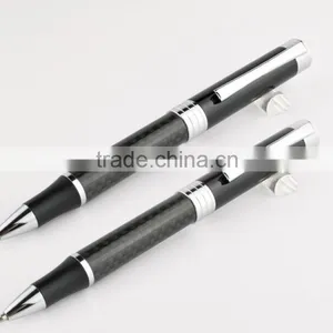 Business Luxury Logo Engraved by Engraver Machin Carton Fibre Pen With Plating Parts for Electronic Promotion TC-CF005 thumbnail-1
