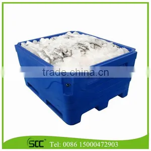 Rotomolded 1000Liter Blue LLDPE Insulated Fish Container, Seafood Processing Insulated Container thumbnail-1