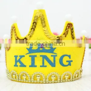 LED Light Party Birthday Glow Flash King Princess King Headband Hat thumbnail-6
