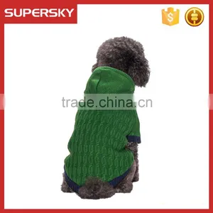 C587 Wholesale Cable Knitted Fleece Hooded Pullover Dog Sweater Custom Knit Dog Sweater Unique Dog Sweaters thumbnail-2