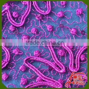 HOT SALE COLOR CUSTOMIZED SEQUINED BEADS CHEMICAL EMBROIDERY FABRIC thumbnail-1