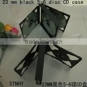 23mm Black Tray Clear 5-6disk CD Case thumbnail-1