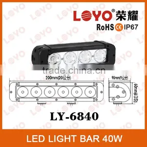 40W Single Row CE & RoHS & IP67 200mm Lenth Super Slim Wholesale-led-light-bar for Car Universal thumbnail-1