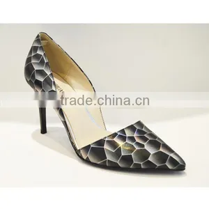 Fashion Cotton Fabric Lining Women High Heel Shoes Pointed Toe Thin Heel PU Material Party Shoes thumbnail-2