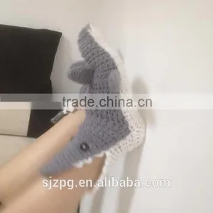 Hand Crochet Adult Shark Shoes, Crochet Fashion Shark Shoes thumbnail-2