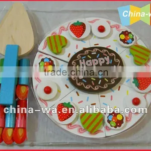 Wood Birthday Cake Sets Toy With Fruits Fittings and Candle thumbnail-1