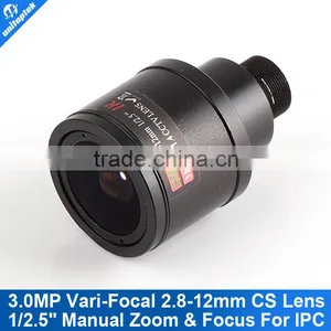 M12 Mount F1.4 3.0Megpixel Fixed Iris Lens With 2.8-12mm Manual Zoom thumbnail-1