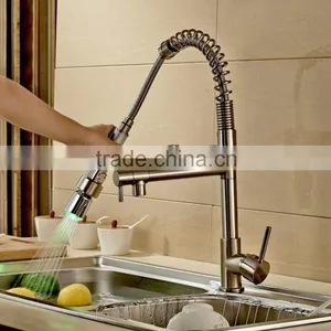 LED Brushed Nickel Commercial Style Pre Rinse Kitchen Faucet With Pot Filler 8602-2-BN thumbnail-4