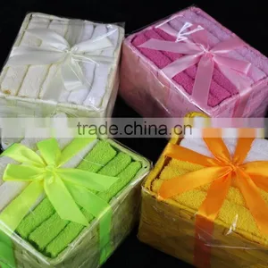 100% Cotton Face Cloth Towel Set With Ribbon thumbnail-1