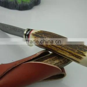 OEM Damascus Blade Hunting Knife With Antlers Handle thumbnail-6