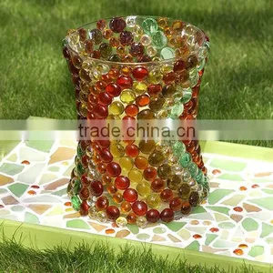 DIY Fun Flower Pot With Different Glass Mosaics thumbnail-6
