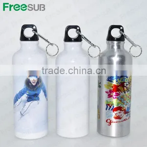 500ml Sublimation Silver and White Aluminium Sport Water Bottle thumbnail-1