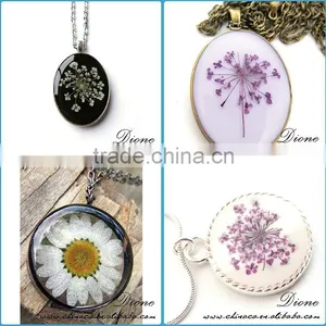 2015 Unique DIY Jewelry Pressed Flower Pendant ,real Pressed Flower Pendant,resin Pressed Flower Cabochons thumbnail-2