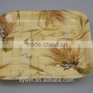 Woven Bamboo Salad Tray and Plate With Patters thumbnail-1