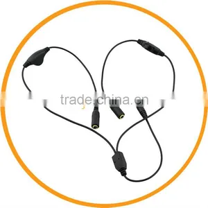 3.5mm Audio Y Splitter Cable With Volume Control Black From Dailyetech thumbnail-1