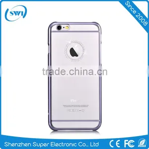 Electroplating Transparent Crystal Bling Diamonds Jewelry PC Phone Cover Case Skin For IPhone 6 6S Plus thumbnail-3