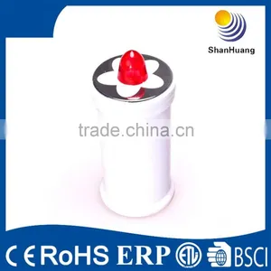 Red LED Blinking Function Flameless Memorial White Grave Candle thumbnail-1