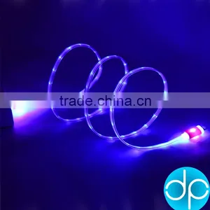 2015 Hot Selling Charger Cable Flat Wired Glowing Usb Cable Led Light for Promotion thumbnail-5