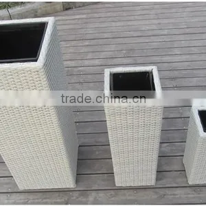 Big Indoor Outdoor Wicker Square Flower Pot thumbnail-4