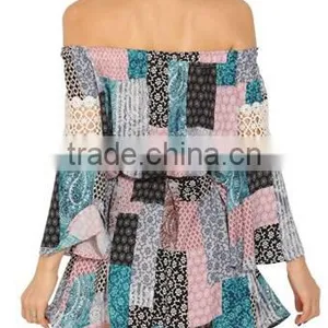 Women's Casual Butterfly Sleeve Floral Print Chiffon Dress thumbnail-6