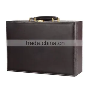 Chinese Factories Wholesale Custom High-grade PU Leather Storage Box, Dark Brown Gift Box thumbnail-1