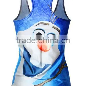 White Snowman Olaf in Frozen 3D Printed Ladies Fashion Tops Tank Tops 2015 thumbnail-1