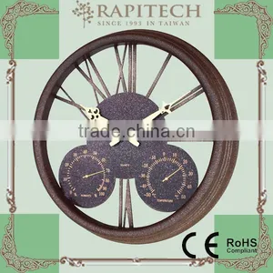 15 Inch Built in Thermometer and Hygrometer Plastic Wall Clock thumbnail-1