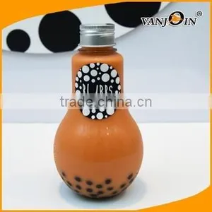 500ml PET Plastic Light Bulb Cups /lightbulb Shaped Boba Tea Cup BPA Free thumbnail-3