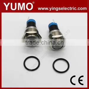 LA16JSF-11E Blue Push Button Monetary With Lamp Stainless Steel 12V DC thumbnail-1