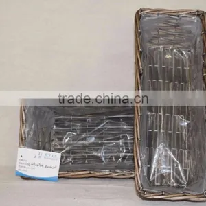 100%Handmade Willow Garden Wicker Basket for Flower Plants With Plastic Liner Wicker Flower Pots thumbnail-3