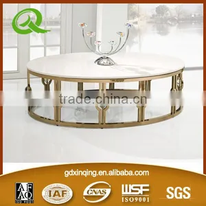 C146 High Glossy Round Stainless Steel Coffee Table thumbnail-5