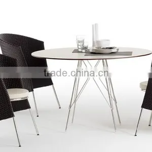 2017 Trade Assurance Modern Design Outdoor Synthetic Rattan Handmade Garden Line Compact Dining Table Set thumbnail-1