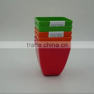 Colorful Square Bamboo Fiber Plant Pot thumbnail-6