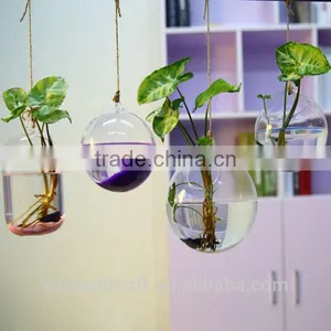 Transparent Flower Glass Vase Anique Hanging Glass Vase thumbnail-1