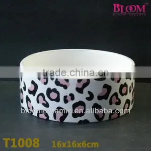 Leopard Design Dog Bowl Ceramic thumbnail-1