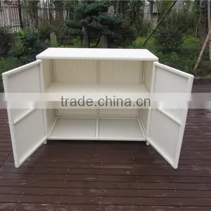 Two Trays Garden Outdoor Accessory Rattan Wicker Cabinet thumbnail-2